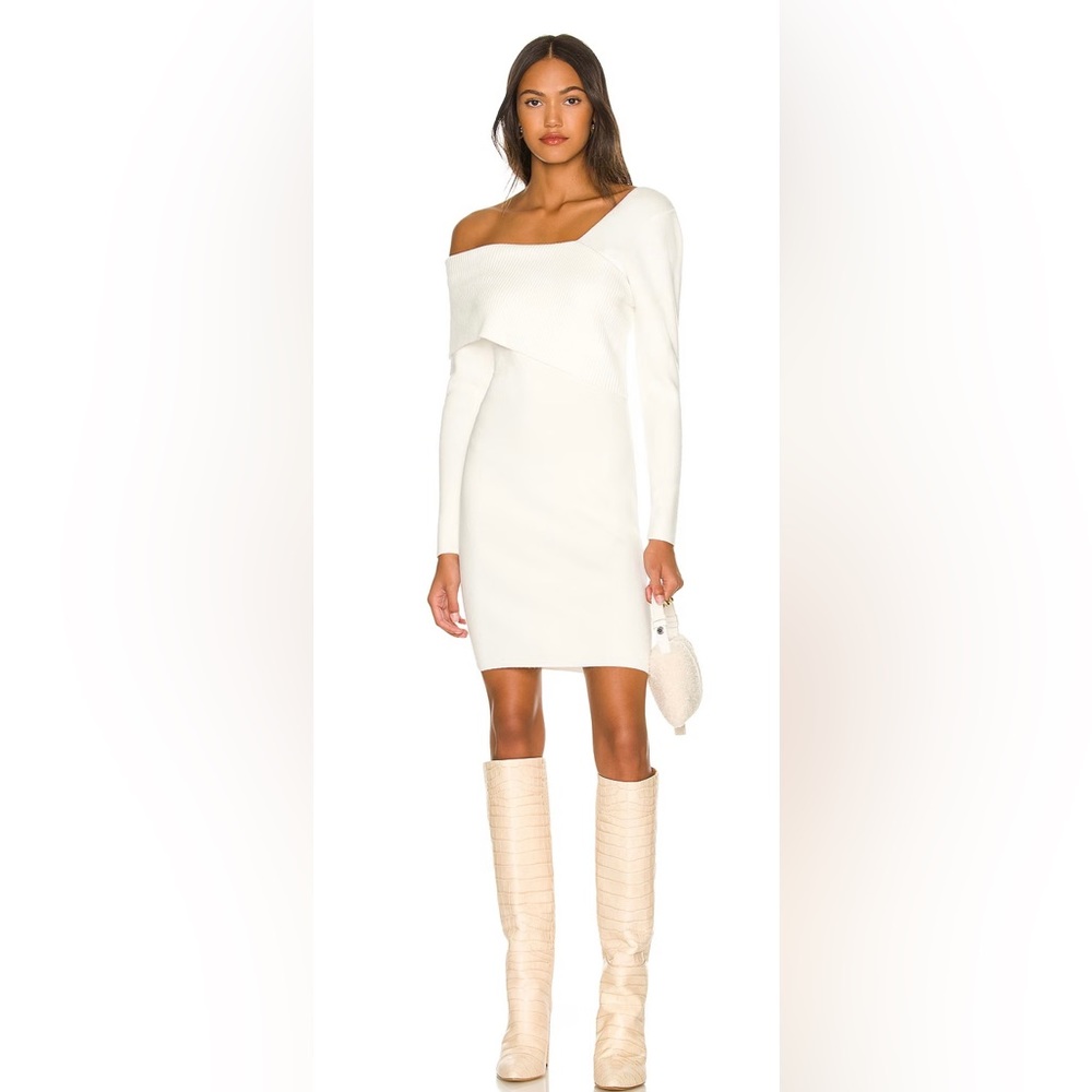 Revolve: Line & Dot - Sylvie Sweater Mini Dress in Ivory. Size S, New with tags
